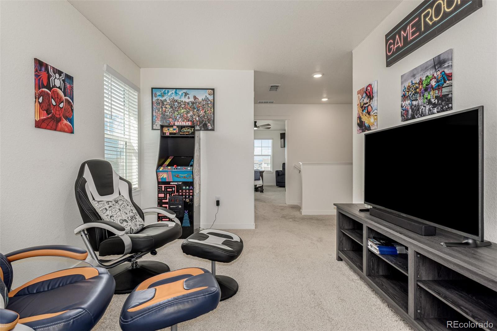 773 Allium Street Watkins, CO 80137 - Photo 16 of 46 a room with furniture and flat screen tv