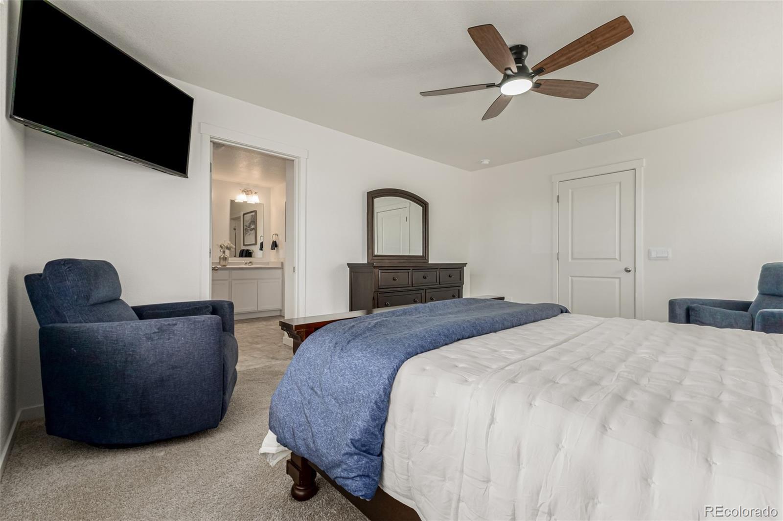 773 Allium Street Watkins, CO 80137 - Photo 20 of 46 a bed room with a bed and a television