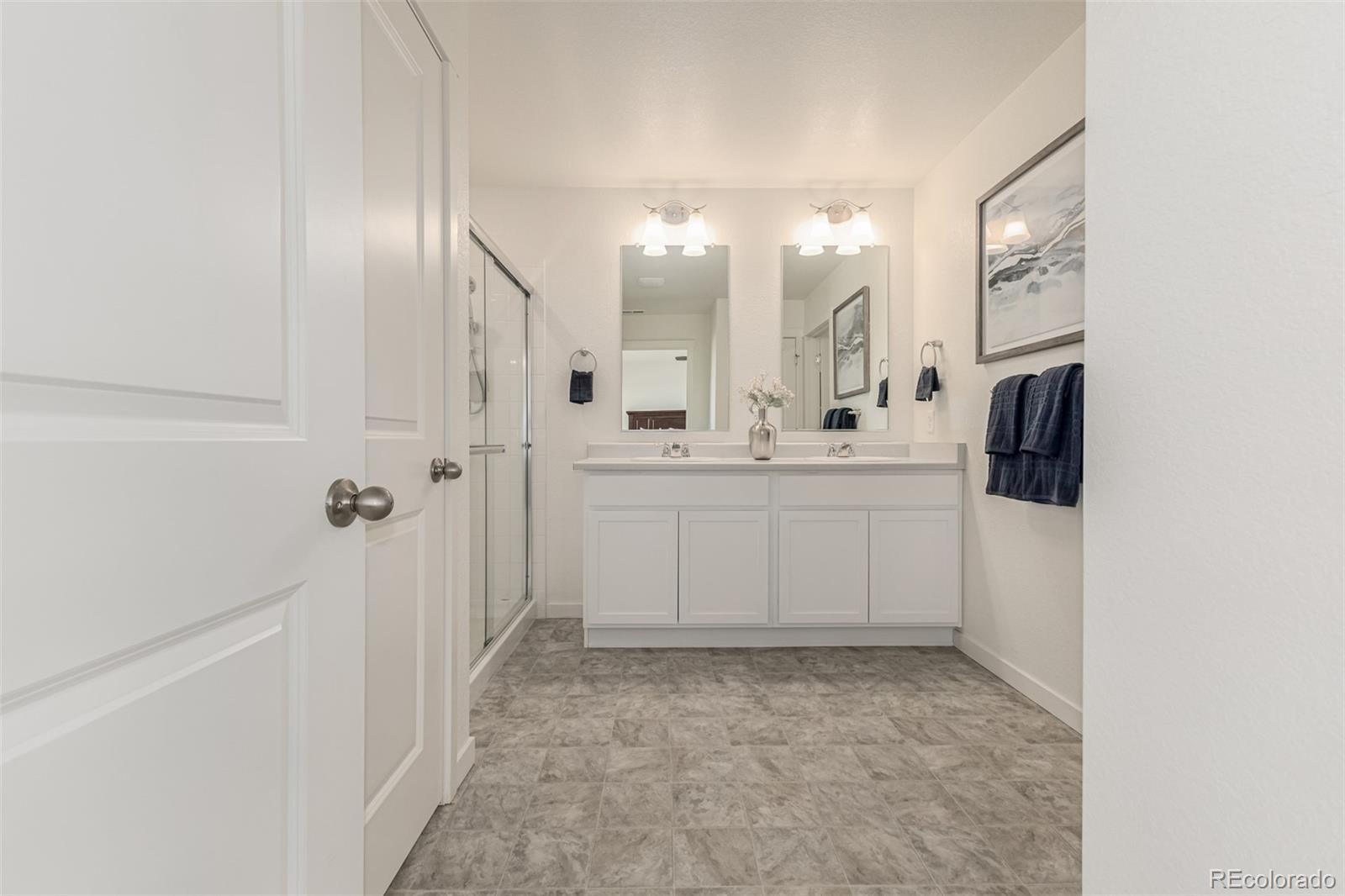 773 Allium Street Watkins, CO 80137 - Photo 21 of 46 a view of a bathroom with a sink and mirror