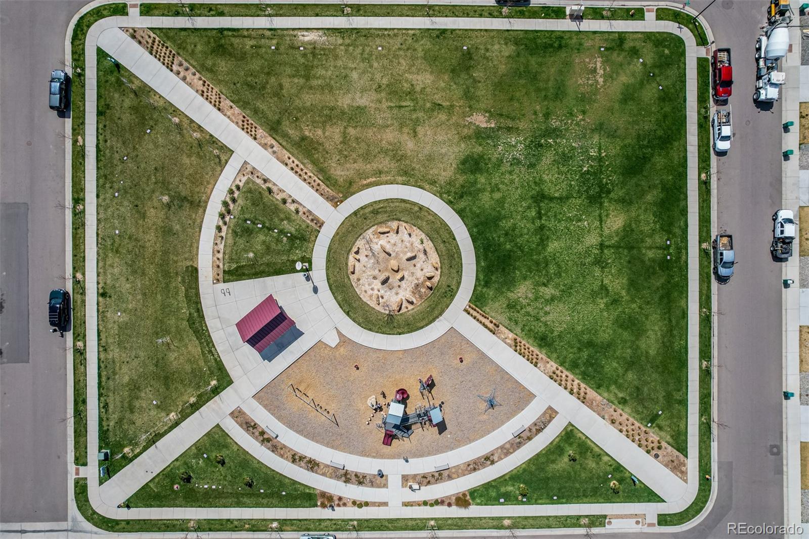 773 Allium Street Watkins, CO 80137 - Photo 42 of 46 an aerial view of a house with garden