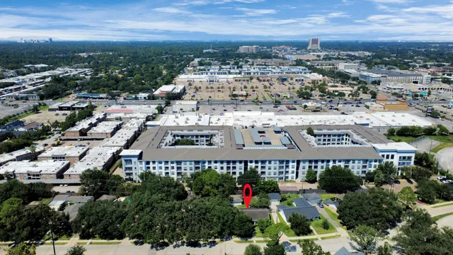an aerial view of a building