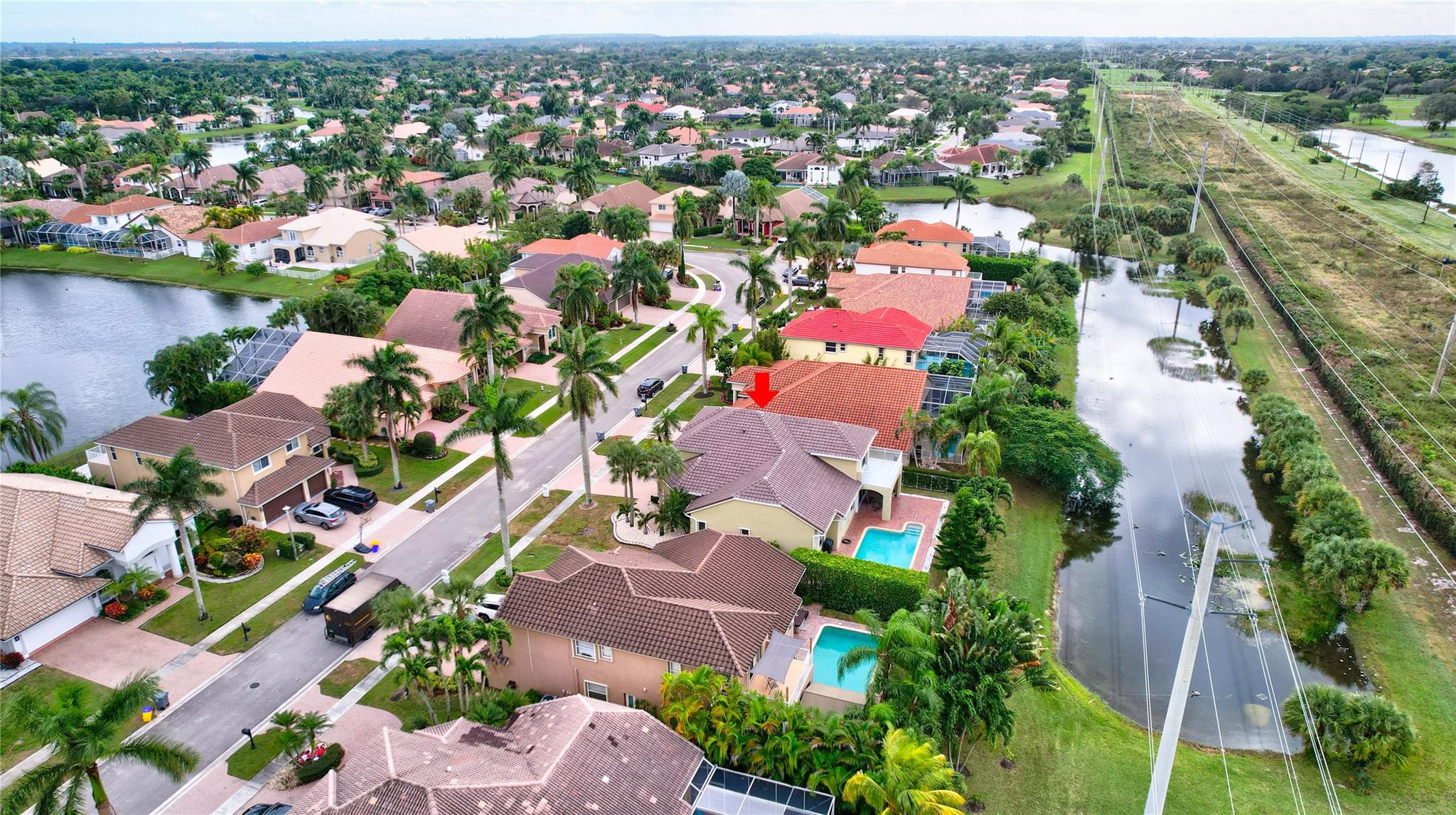 19640 Dinner Key Drive Boca Raton, FL 33498 - Photo 40 of 44 an aerial view of residential houses with outdoor space and swimming pool