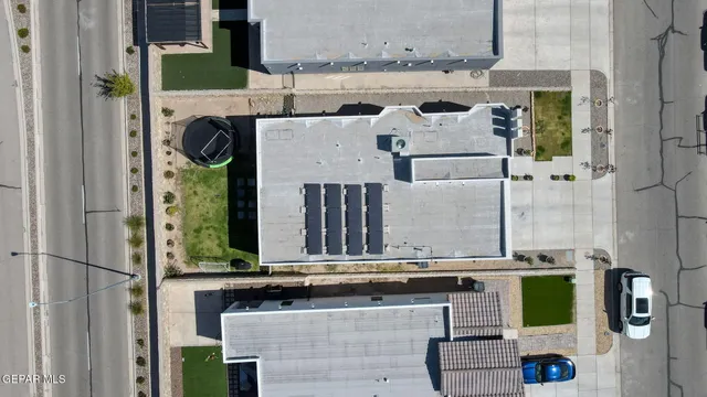 an aerial view of a city