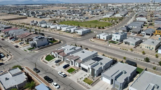 an aerial view of a city