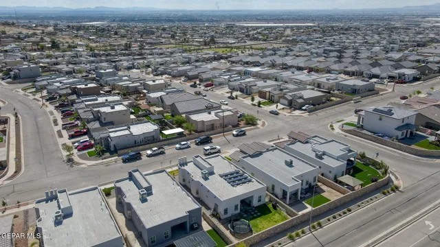 an aerial view of a city