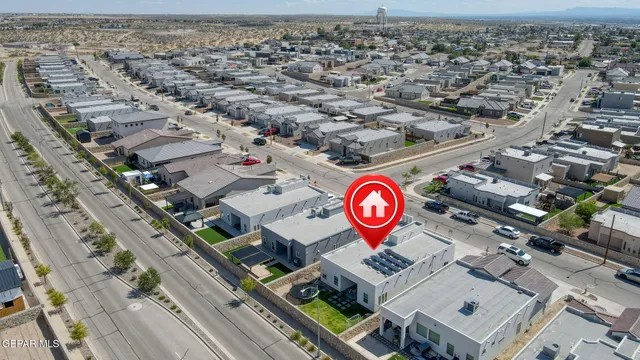 an aerial view of a city