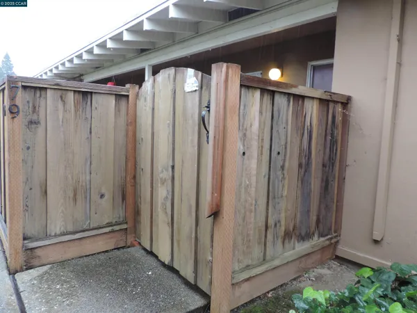 a view of wooden door