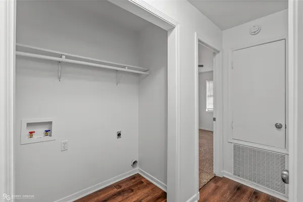 a view of room with hardwood floor