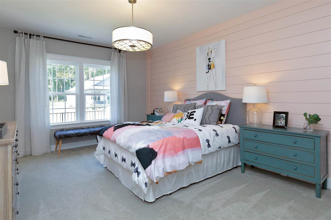 1216 Barley Stone Way Raleigh, NC 27603 - Photo 24 of 30 Wow to bedroom with full bath, ship lap wall and walk-in closet. Bedroom 4