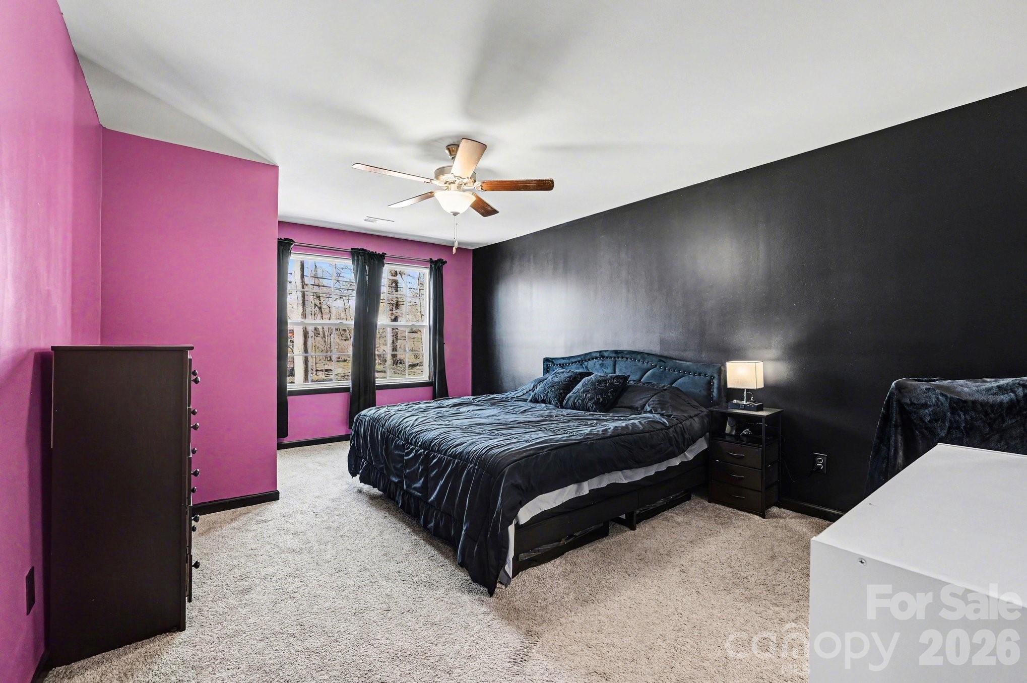 313 Bell Street Mount Holly, NC 28120 - Photo 3 of 19 a spacious bedroom with a bed and a chandelier