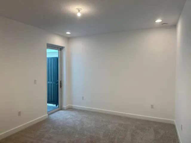 an empty room with an entryway