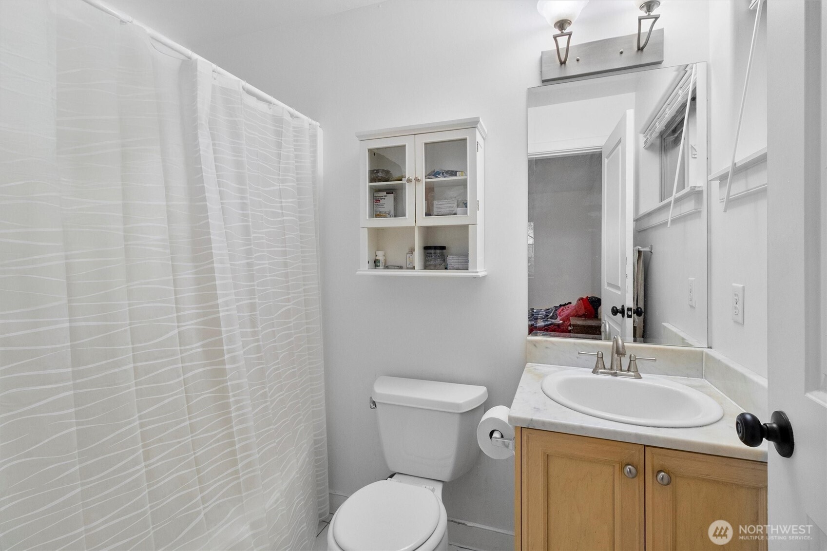 4169 Dover Street Bellingham, WA 98226 - Photo 28 of 31 a bathroom with a sink a toilet and a mirror