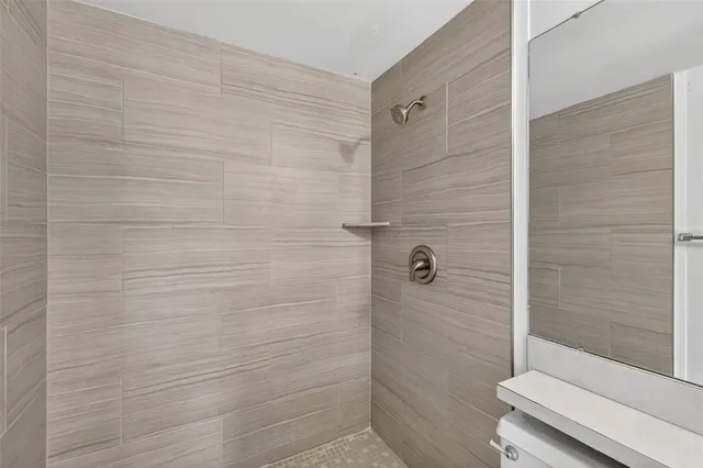 a bathroom with a shower
