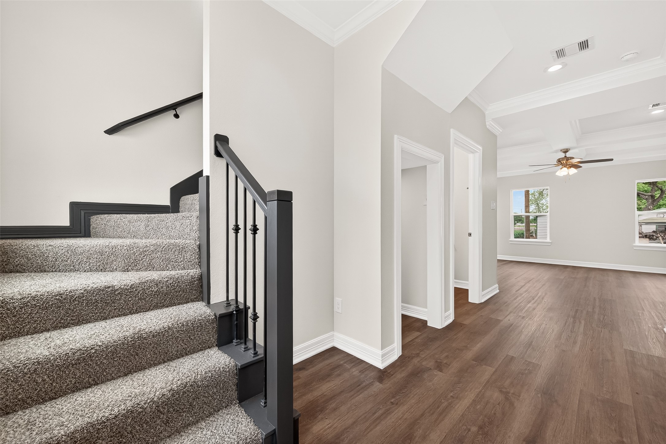 422 North 4th Street Beasley, TX 77417 - Photo 4 of 25 a view of entryway with wooden floor and stairs