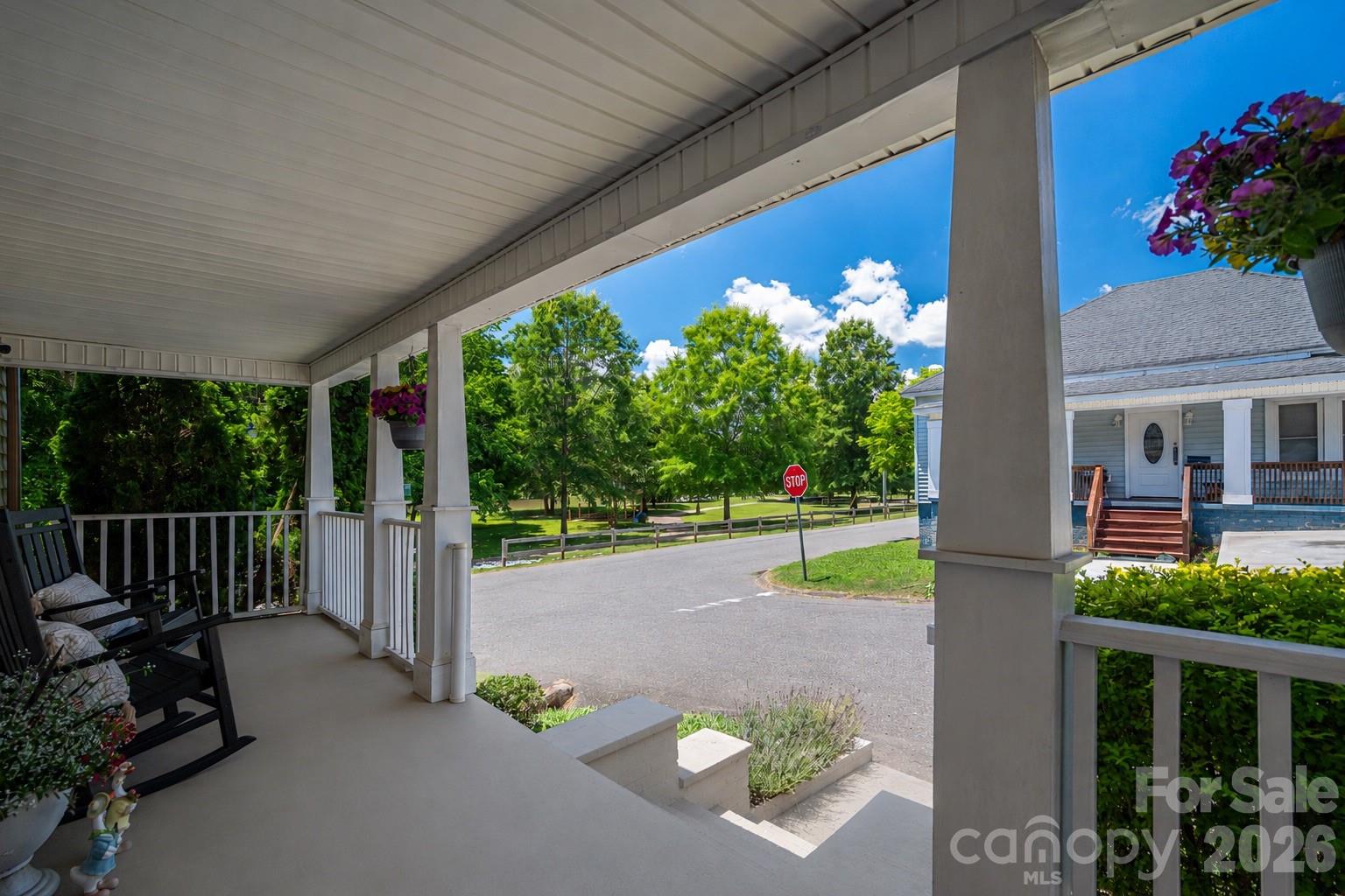58 Fourth Street Cramerton, NC 28032 - Photo 6 of 44 a view of a porch with furniture and garden