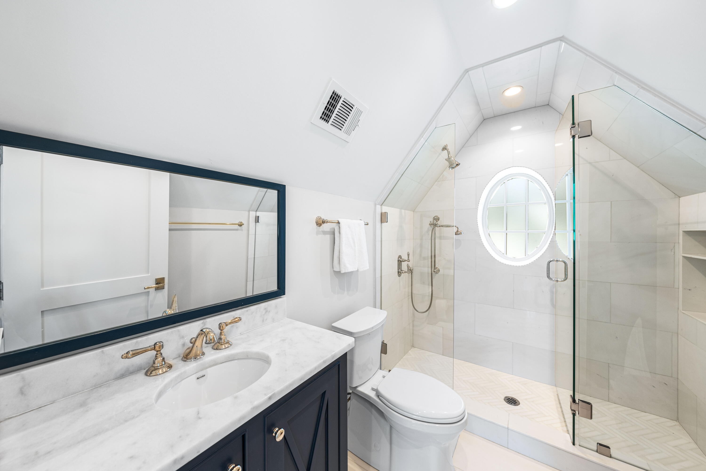 10 Rainer Ln Inlet Beach Inlet Beach, FL 32461 - Photo 44 of 55 a bathroom with a granite countertop sink toilet and shower