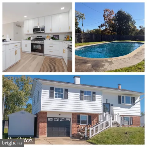 a view of a house with a backyard
