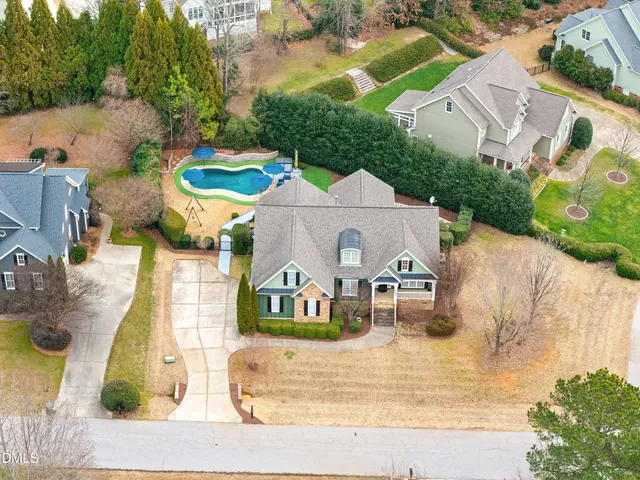 an aerial view of a house