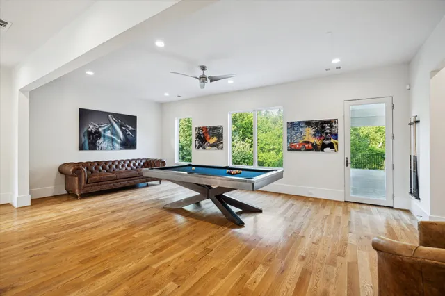 a view of a dining room with furniture wooden floor and livingroom
