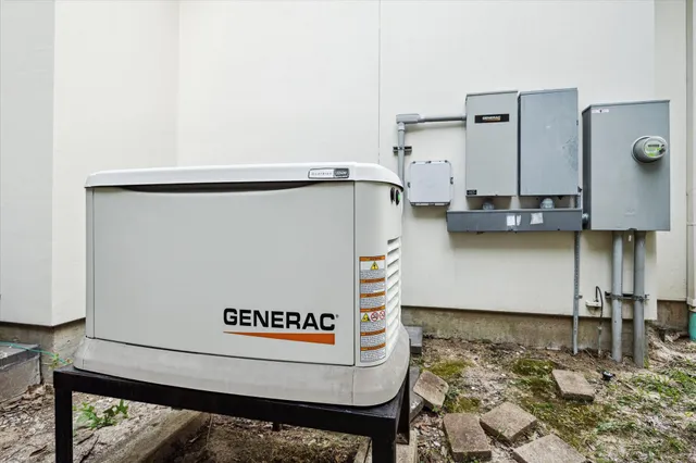 a view of an empty room with a large window