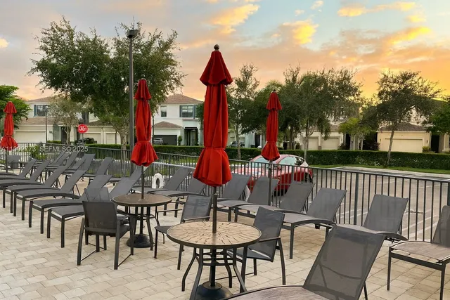 a outdoor space with furniture