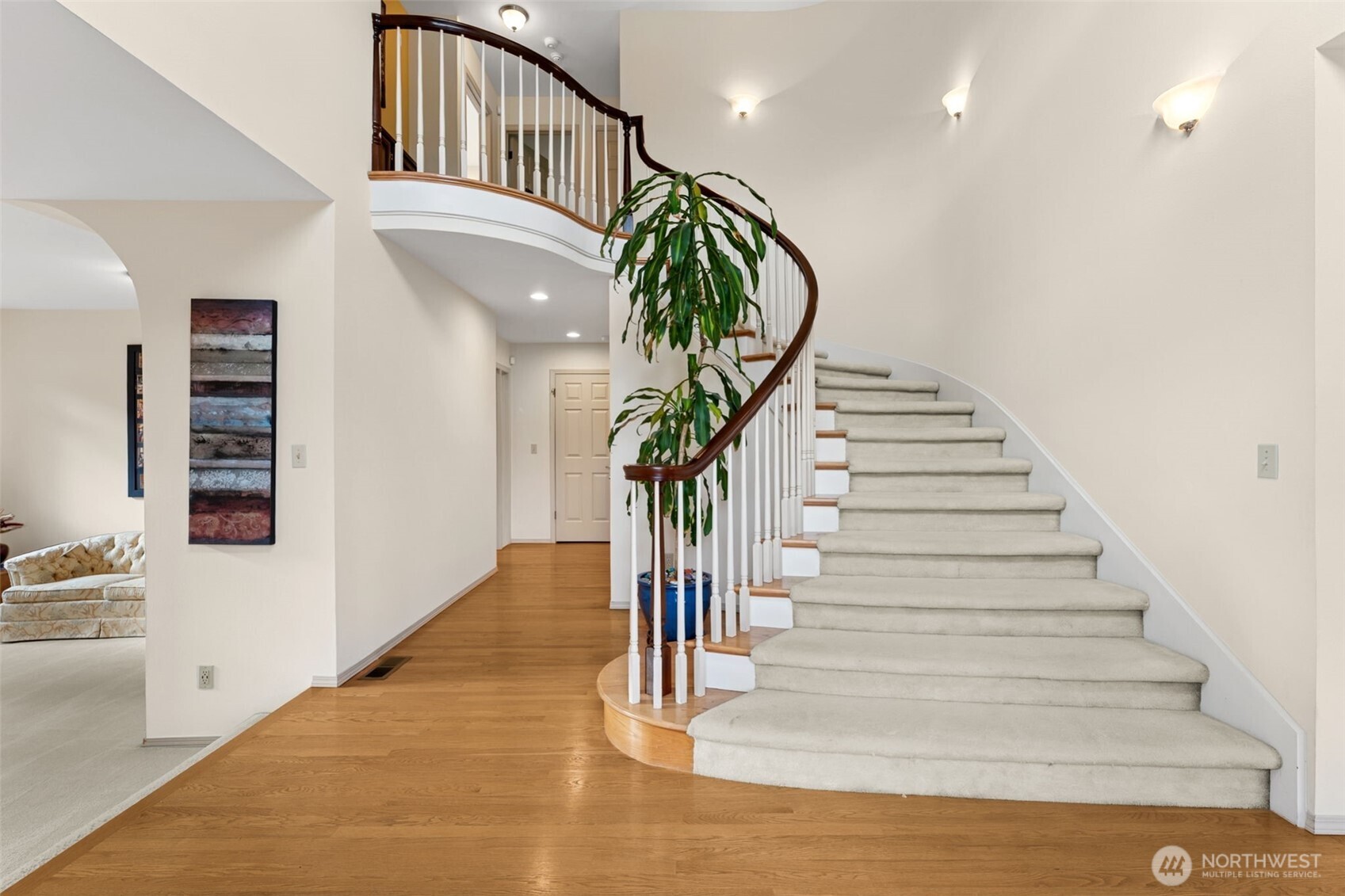 19301 4th Place Southwest Normandy Park, WA 98166 - Photo 4 of 40 a view of staircase with white walls and a window