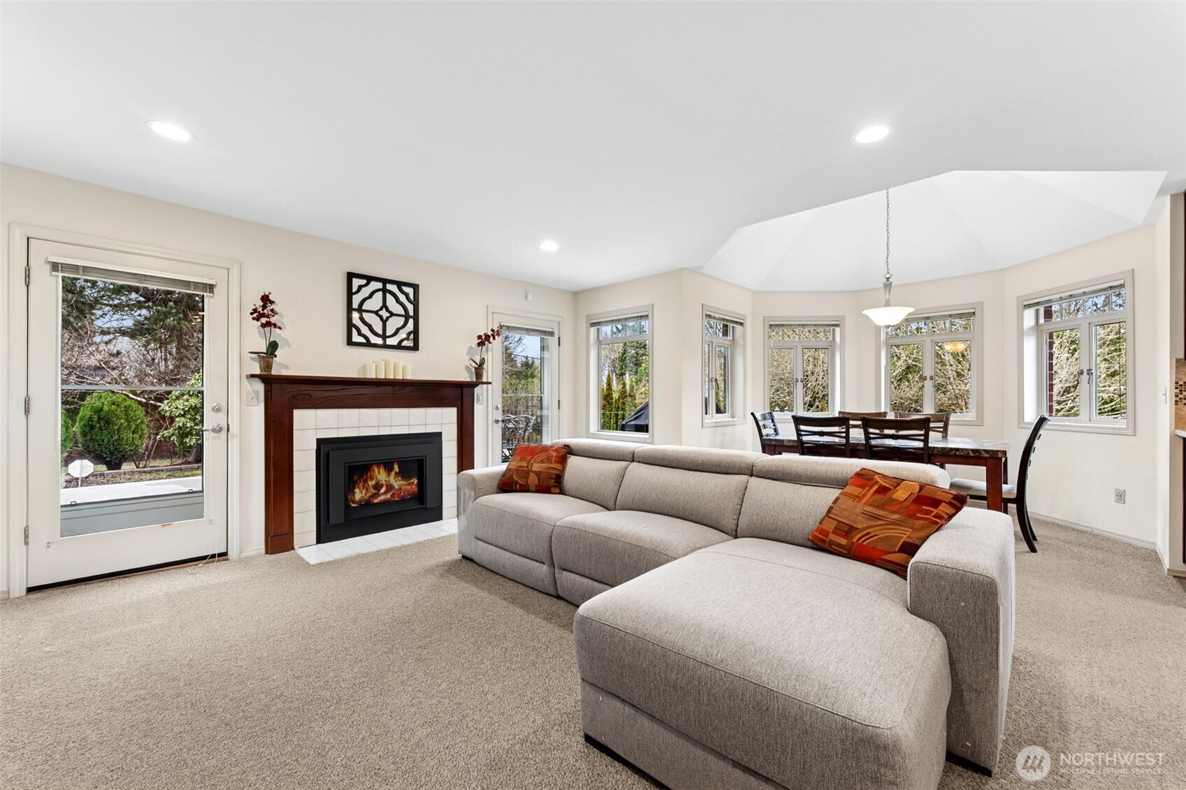 19301 4th Place Southwest Normandy Park, WA 98166 - Photo 10 of 37 a living room with furniture and a fireplace