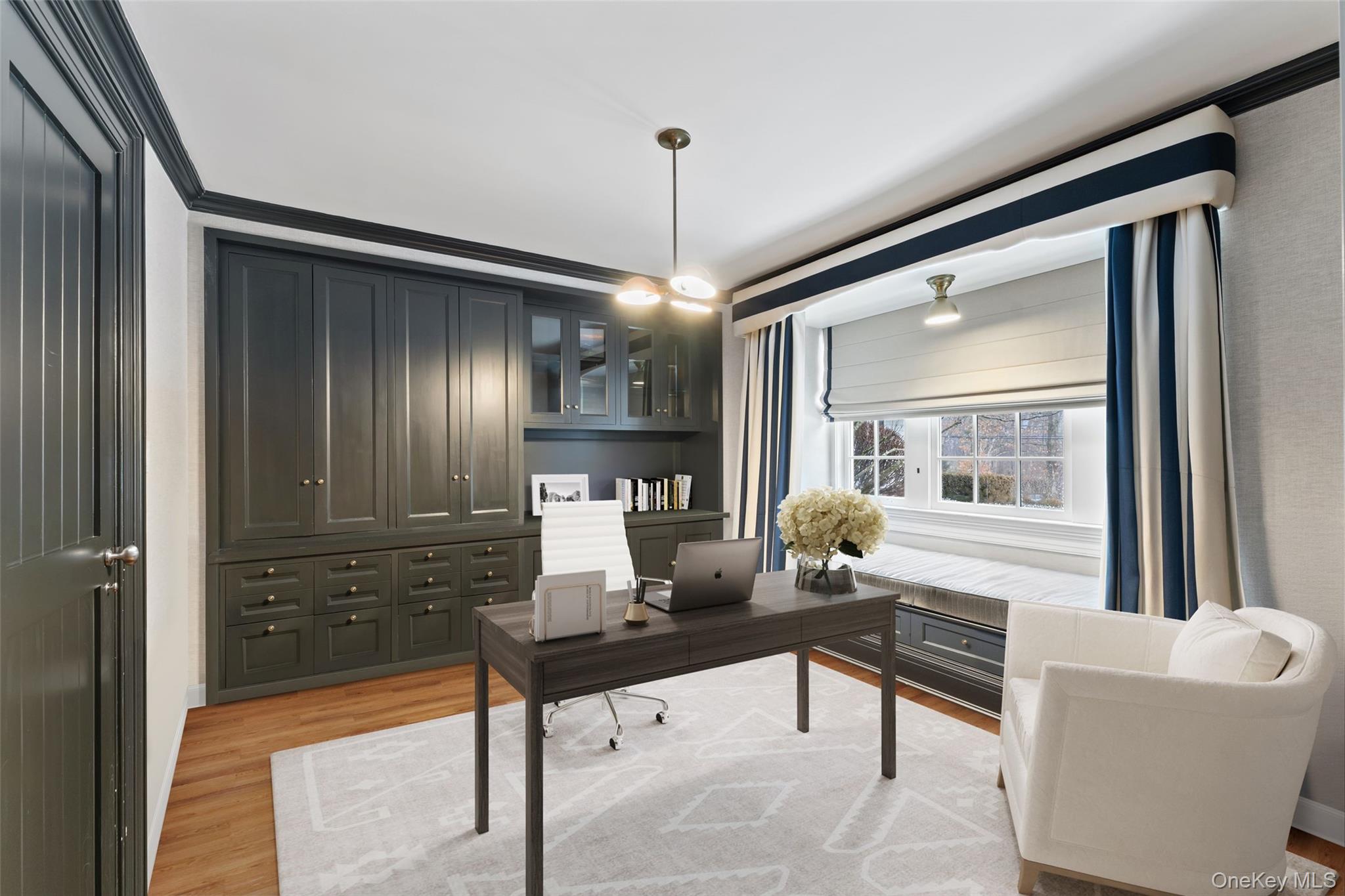 280 Clayton Road Scarsdale, NY 10583 - Photo 14 of 48 Office with custom built in cabinetry