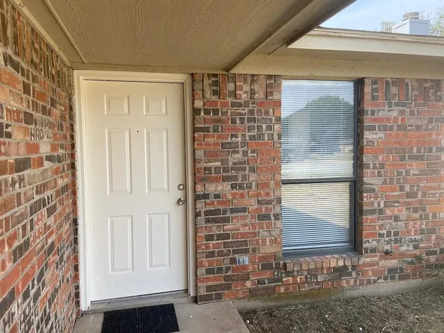 a view of front door of house