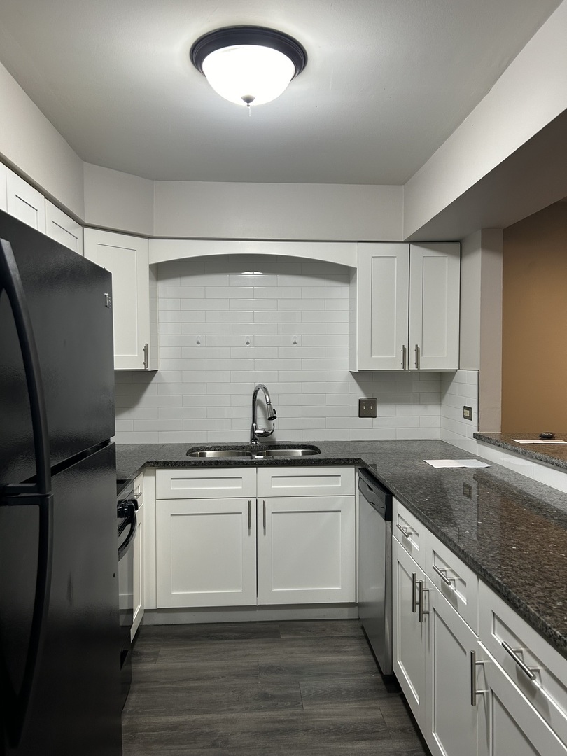 235 North Mill Road, Unit 114B Addison, IL 60101 - Photo 3 of 28 a kitchen with stainless steel appliances granite countertop a sink stove and refrigerator