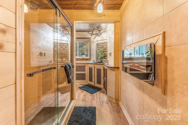 a view of a large living room with a large window