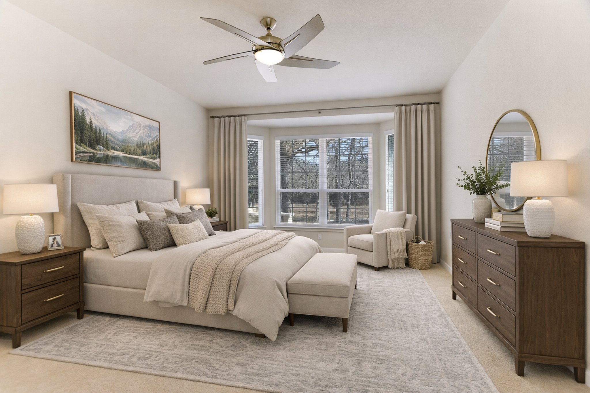 418 Monarch Trail Georgetown, TX 78633 - Photo 14 of 24 a bedroom with a large bed and a chandelier