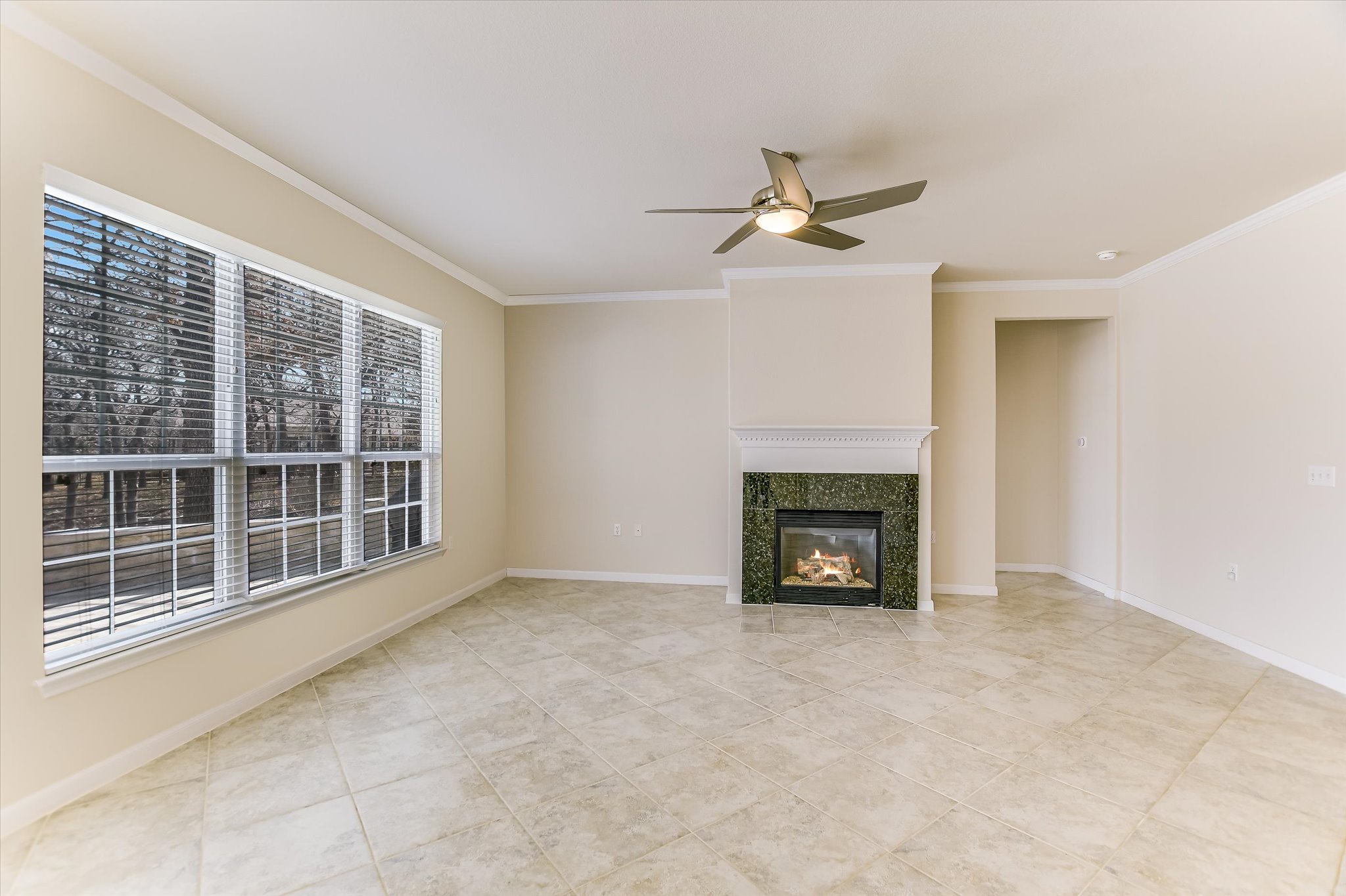 418 Monarch Trail Georgetown, TX 78633 - Photo 4 of 24 a view of an empty room with a fireplace and a window