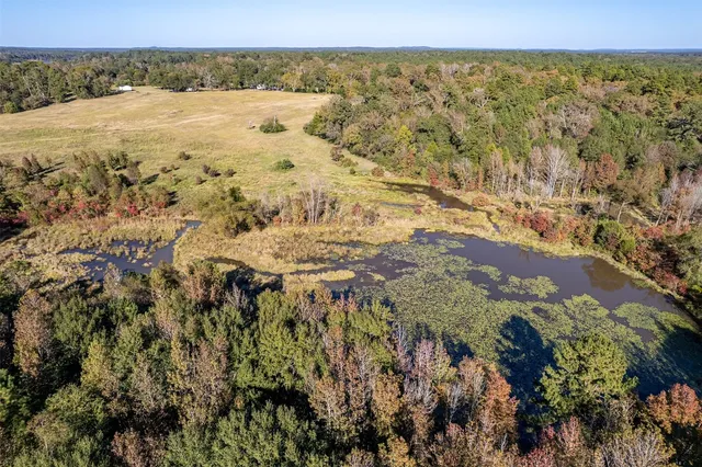 a view of a lake with houses