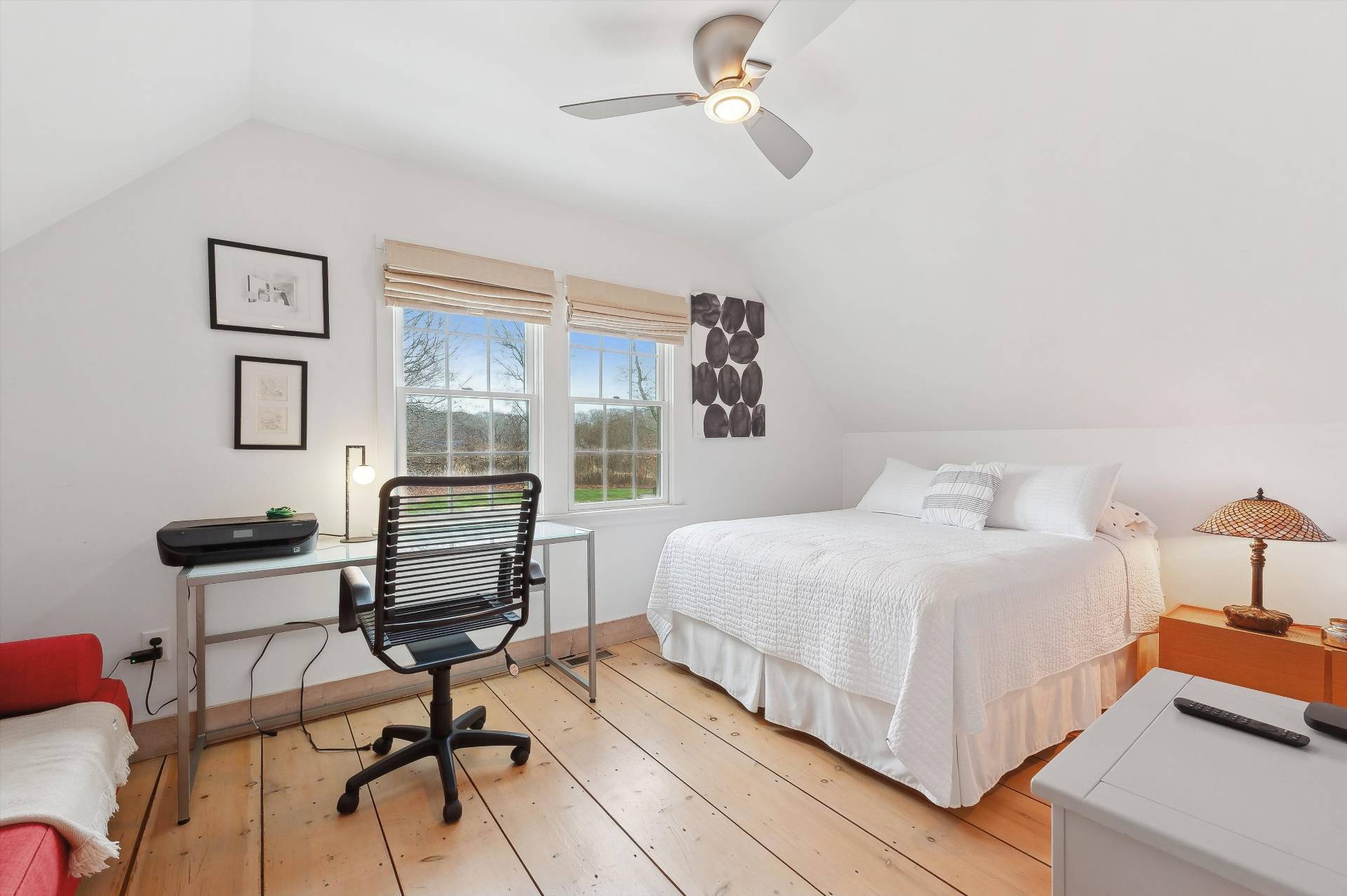 356 7 Ponds Towd Road Water Mill, NY 11976 - Photo 18 of 22 a bedroom with a bed and a chandelier