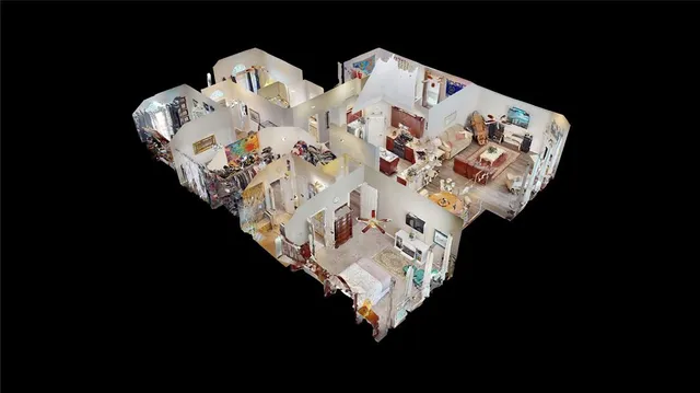 a close up of a table with chairs