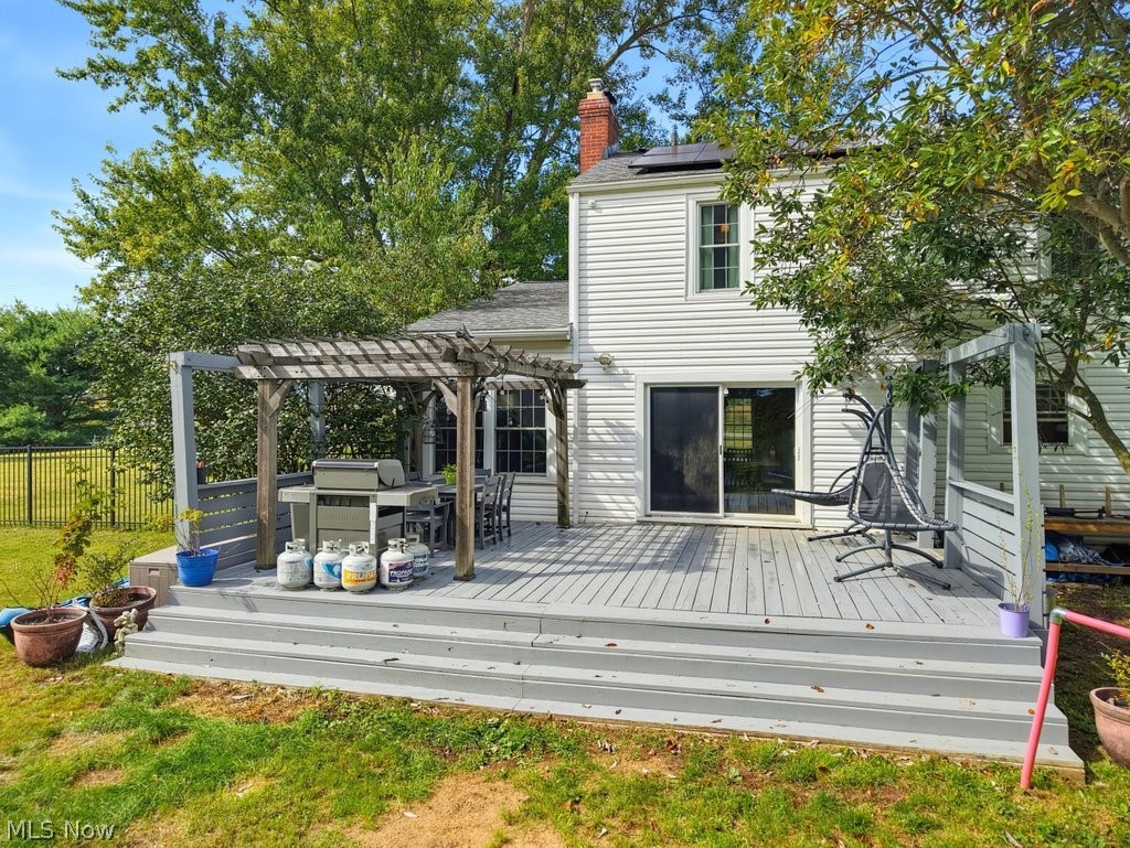 149 North Medina Line Road Akron, OH 44333 - Photo 33 of 42 Expansive rear deck with multi-level design and pergola