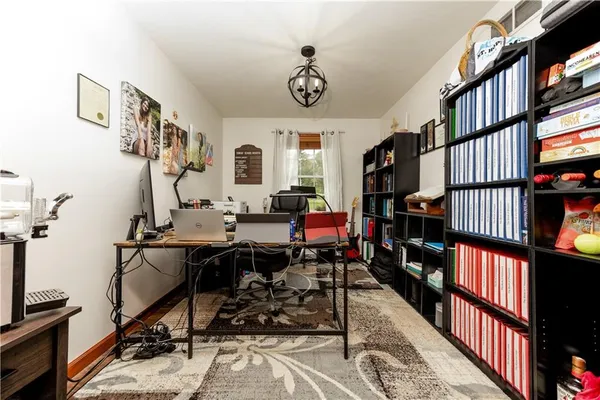 a room with furniture and a table