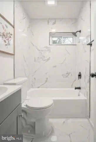 a bathroom with a toilet and a bathtub