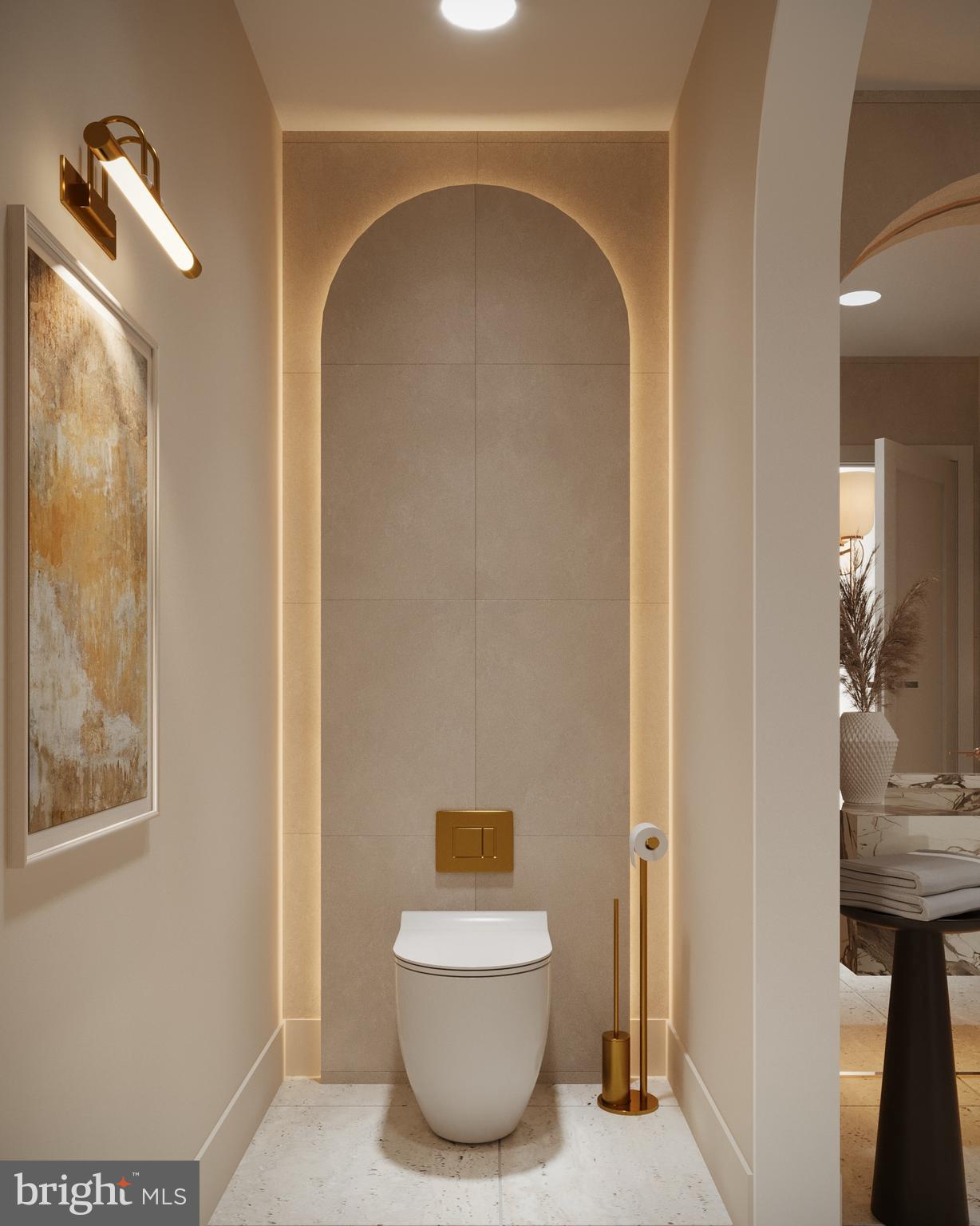 8111 Georgetown Pike McLean, VA 22102 - Photo 25 of 49 a bathroom with a toilet and a mirror