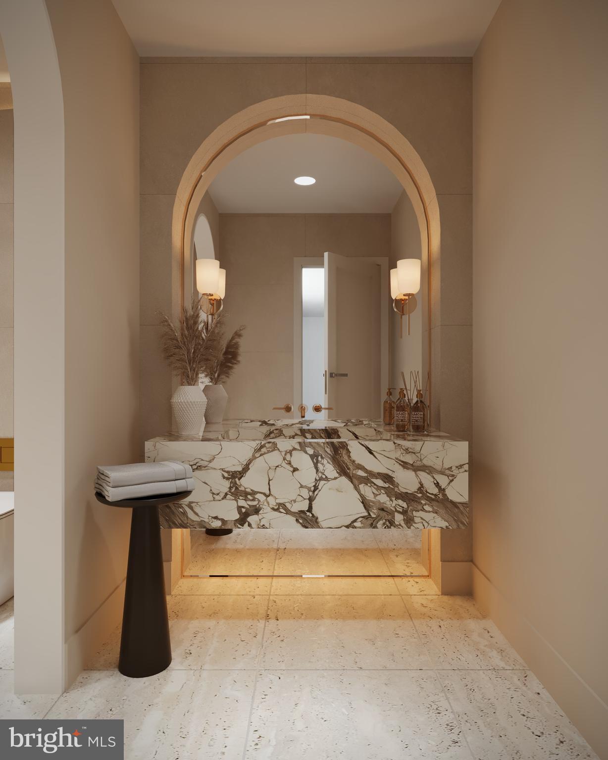 8111 Georgetown Pike McLean, VA 22102 - Photo 26 of 49 a bathroom with a sink a mirror and a bathtub