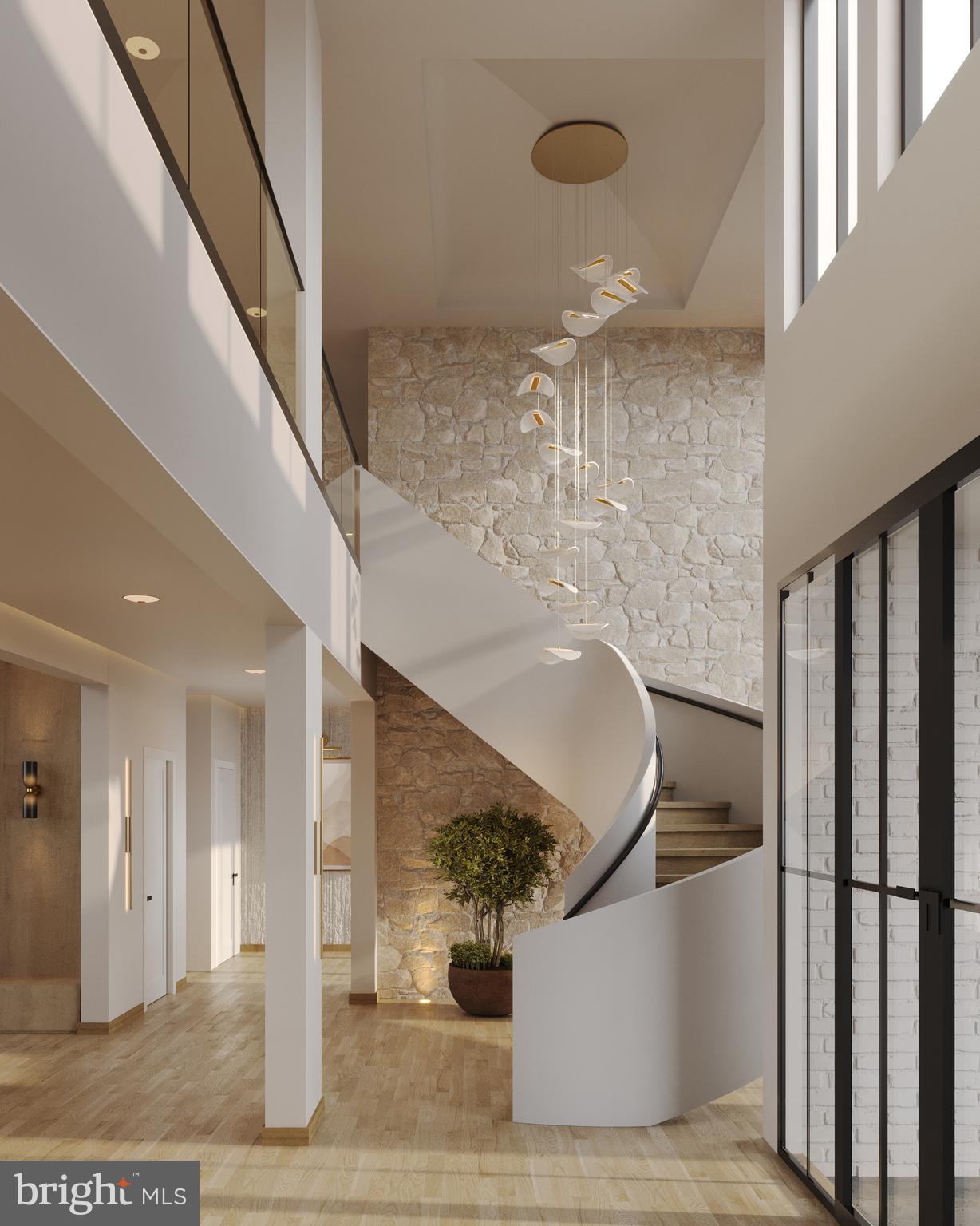 8111 Georgetown Pike McLean, VA 22102 - Photo 10 of 49 a view of a livingroom with wooden floor and staircase