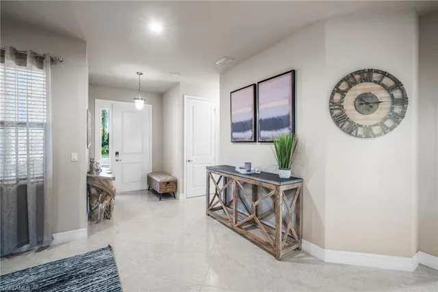 a view of a hallway with elevator