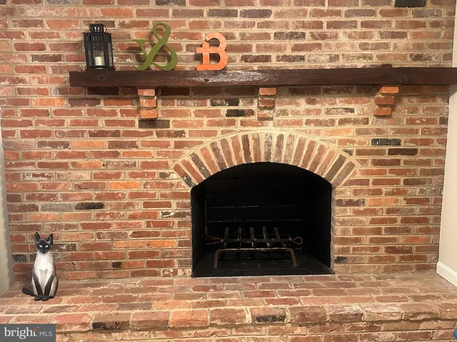 a close view of a fireplace