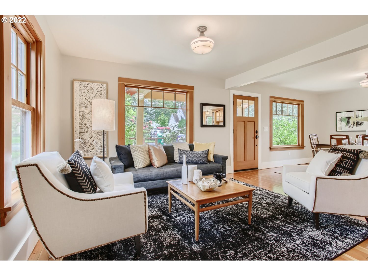 4347 Northeast Sumner Street Portland, OR 97218 - Photo 3 of 25 a living room with furniture and a large window