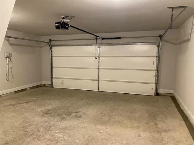 a view of a room with garage