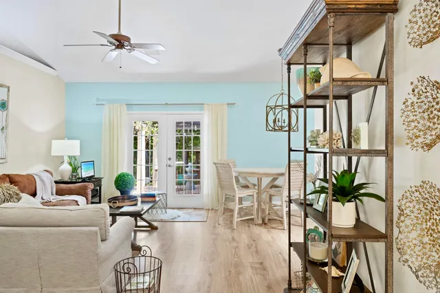 a living room with furniture