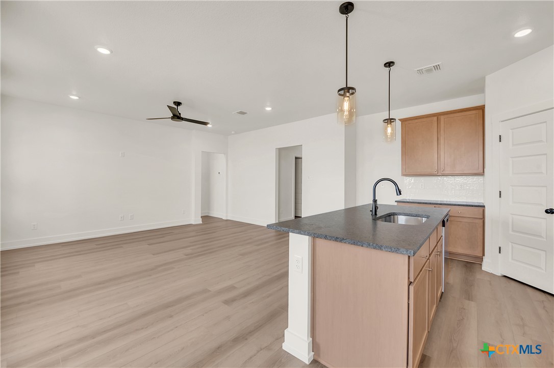 8909 Ponderosa Pine Road Temple, TX 76502 - Photo 6 of 16 a kitchen with a sink and a refrigerator