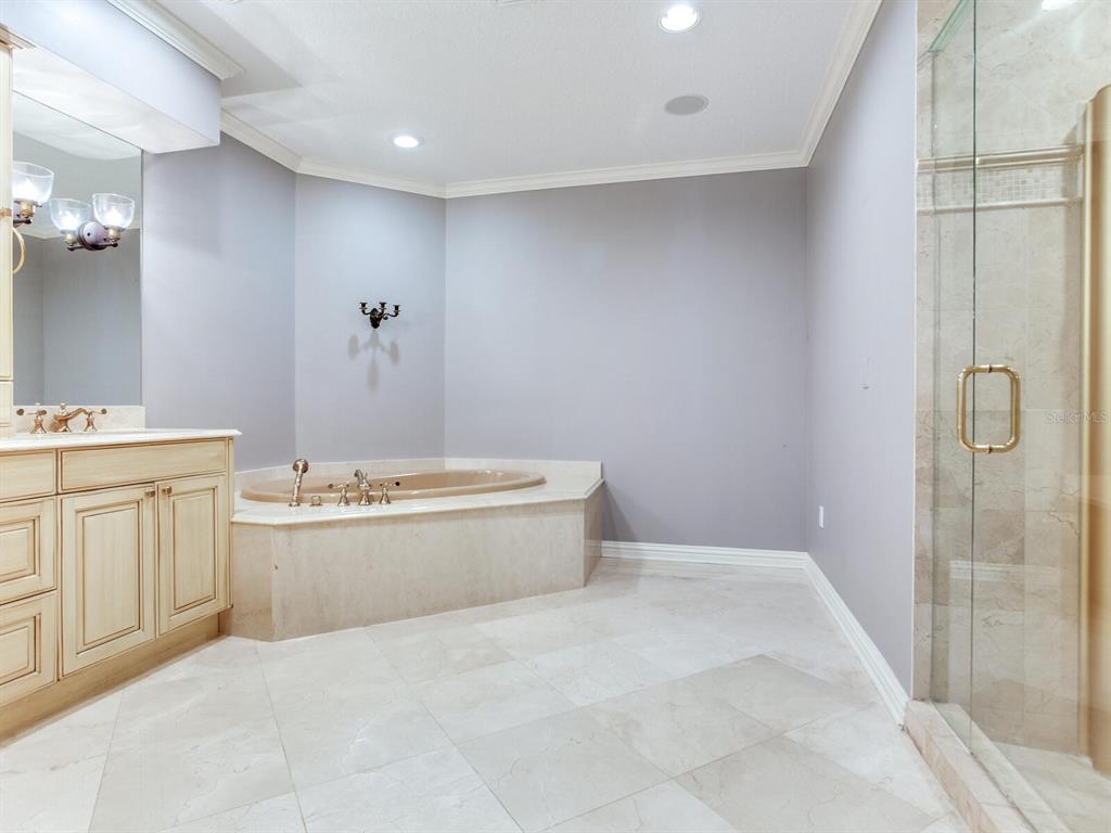 3507 Bayshore Boulevard, Unit 1202 Tampa, FL 33629 - Photo 27 of 68 a bathroom with a granite countertop sink a toilet and shower