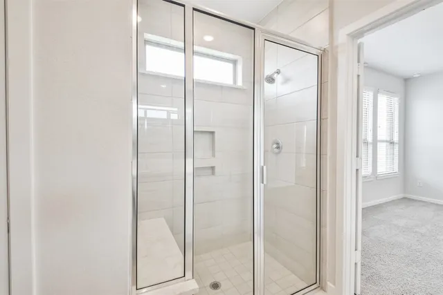 a view of an empty walk in closet